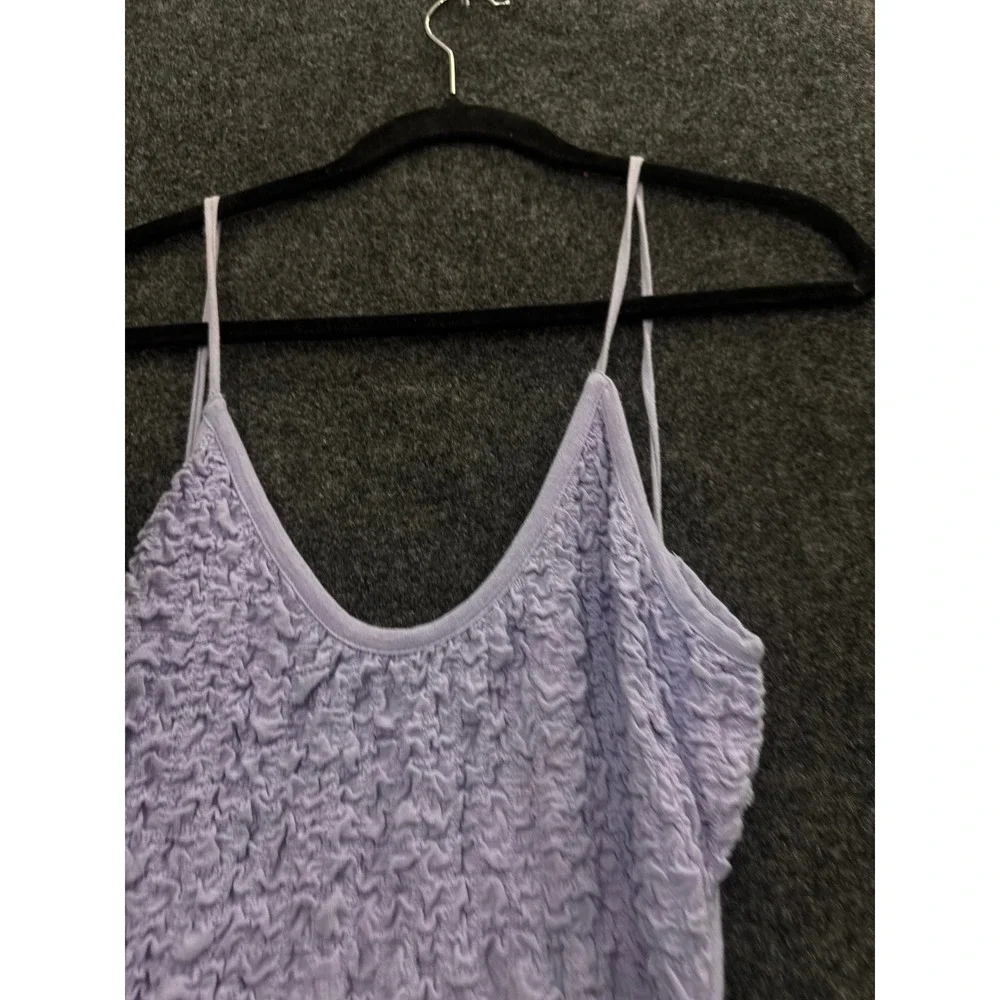 Free People Purple Popcorn Texture Maxi Dress Spaghetti Strap Side Slit Small